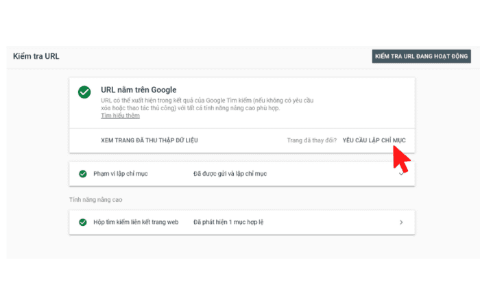 submit URL lên Google